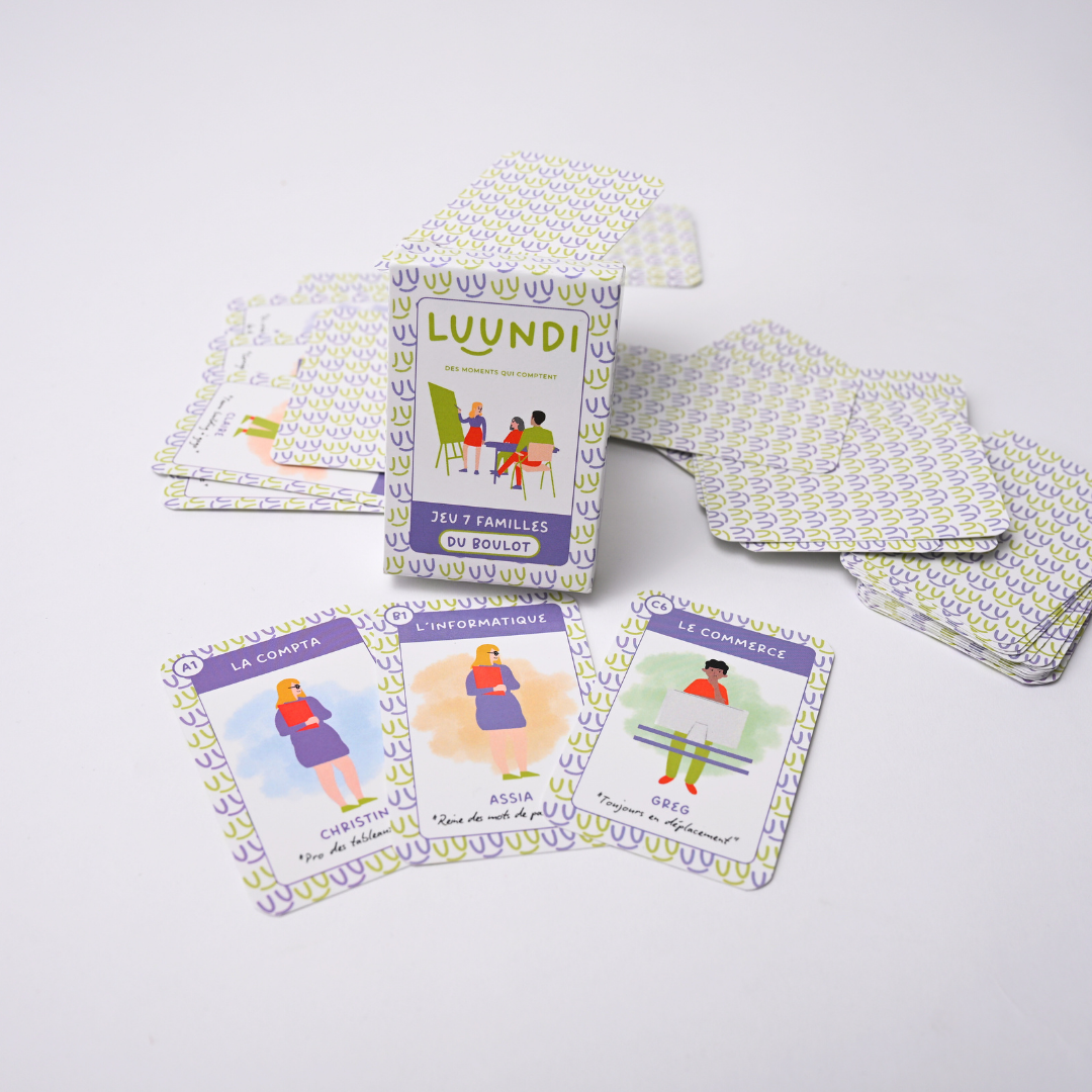 "Jeu de 7 familles du boulot" distribué par luundi.fr